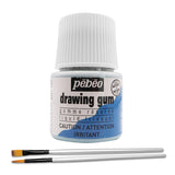 Pebeo Drawing Gum Made In France - Masking Fluid For Watercolor Painting And Various Art Projects - Bundled With Applicator Brush Set