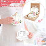 50Pcs Fall Baby Shower Advice & Wishes Double-Sided Floral Pumpkin Baby Predictions And Advice Cards With Wooden Keepsake Box For Autumn Thanksgiving Gender Reveal Party Games