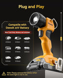 Cordless LED Work Light Compatible with Dewalt 20V MAX Battery Portable Flashlight with USB Ports Pivoting Head