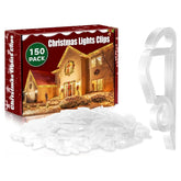 150 Pcs Christmas Light Clips Gutter Clips For Hanging Outdoor Lights Christmas Light Hooks Weatherproof For Christmas Decoration