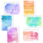 Watercolor Sympathy Cards / 24 Comfort And Peace Note Cards / 6 Colorful Designs With Blank White Envelopes / 4 5/8" X 6 1/4" Thinking Of You Greeting Cards