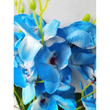 Artificial Butterfly Orchid Flower Silk Flower Bouquet Artificial Flower Plant For Wedding Home Decoration 16'' High Blue