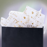 100 Sheets Gold Thank You Tissue Paper Bulk,White With Golden Thank You Tissue Paper For Small Business,Packaging,Gift Bags,14 X 20 Inch (Gold)