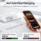 30W USB C Fast Wall Charger with 10FT USB C to USB C Cable for iPhone 17 16 15 iPad