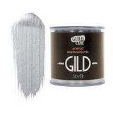 Gild Metallic Acrylic Enamel Paint - Silver - For Wood, Metal, Glass, Furniture & Crafts - Water-Based, Non-Tarnish Finish - 125Ml Tin - Made In Britain