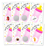 Find The Babys Milk Scratch Off Game, Its A Girl Baby Shower Easy To Play Silly Games, Funny Idea, Ice Breaker Activity. Raffle Cards, Pink Bottle, Set Of 40 Cards Made In Usa