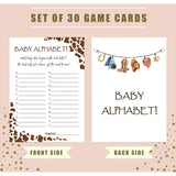 Baby Shower Games - Cowboy Baby Alphabet Game For 30 Guests With Game Cards, Gender Reveal Games (27)