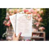 Boho Bridal Shower Bachelorette Games - Floral Neutral Theme - He Said She Said, Find The Guest, Would She Rather, What'S In Your Phone - 25 Games Each, 1 Game Per Side
