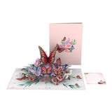 Pink Butterfly Paradise Pop-Up 3D Greeting Card 6" X 8" – Beautiful Design For Birthdays, Anniversaries, Weddings, And Get Well Wishes – Ideal For Mom, Wife, Daughter, Sister, And Friend Notecard