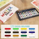 Mini Watercolor Paint Set Paint Palette Travel Kit Pocket Artist Water Color Travel Set With Colours, Binder Clips, Watercolor Pens, Wooden Paint Box For Painters Artists Students