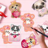Dog Valentines Day Cards For Kids Classroom 30Pcs Kids Valentines Day Cards With Envelopes Puppy Valentine Exchange Cards Valentines Day Greeting Cards For Girls Boys Classroom Gift Exchange