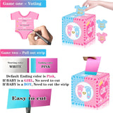 Baby Gender Reveal Pull Out Game , Voting Box With 60 Ballot Cards, Boy Or Girl, Party Supplies,Pink And Blue
