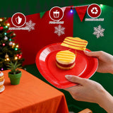 30Pcs Christmas Paper Plate Lights Shape Disposable Dinner Party Plates Holiday Dinnerware For Dessert Salad Appetizer Cookies, 10.4 X 6.7 In