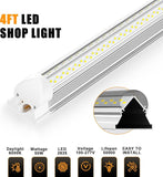 12 Pack 4FT LED Shop Lights 50W 7500LM 6000K V Shape Linkable Ceiling Fixtures with Switch