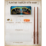 24 Pack Floating Candles With Wand Remote -Halloween Hanging Candle,Magic Flameless Taper Candles Floating Lights Gifts For Christmas Decorations Wedding Birthday Party Decor