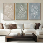 Large Botanical Farmhouse Wall Art Floral Painting Boho Plant Artwork For Living Room Bedroom Dining Room 24X36 Inch Set Of 3