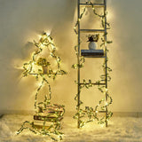 Vine String Lights, Green Leaf String Lights 16Ft 50 Led Battery Operated Artificial Garland Plant Vine Fairy Lights For