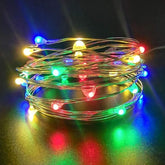 2 Pack Battery Operated Multi Color Fairy Lights 10FT 30 LED String Lights with Timer Silver Wire Mini LED Lights for Wedding Centerpiece Christmas Party Decor