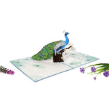 Elegant 3D Peacock Pop-Up Card – Handmade Greeting Card With Floral Perch & Vibrant Feathers – Perfect For Birthdays, Anniversaries, Thank You Notes & Special Occasions, A22