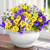 12 Bundles Artificial Flowers For Outdoor, Uv Resistant Fake Pansy Flowers, Silk Faux Fowers For Outdoor Planters Home Garden Office Patio Front Spring Decorations