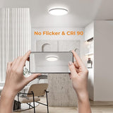 9 Inch LED Flush Mount Ceiling Light 18W 3CCT Ultra Thin White Fixture