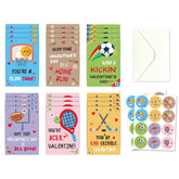 24 Pack Kids Valentine’S Day Cards With Envelopes & Stickers, Sports Themed Classroom Exchange Valentines Cards Bulk For School, Valentine Party Favors For Boys Girls Valentine‘S Day Gifts