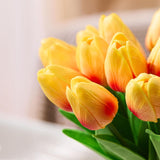 30 Pcs Artificial Fake Fall Plants Orange Tulips Artificial Flowers Latex Tulips Real Touch 13" Silk Flower For Spring Mother'S Day Easter Gifts In Bulk Home Kitchen Wedding Decorations