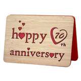 Wooden 70Th Anniversary Card,Handmade Wedding Anniversary Greeting Cards,70Th Anniversary Card For Her,Him,Husband,Wife
