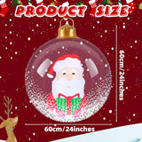 24 Inch Light Up Giant Christmas Ball Santa Claus Outdoor Inflatables With Led Light Pvc Decorated Ball Xmas Blow Up Bal