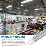 10 Pack 8FT R17D HO LED Tube Lights 100W 14500LM 6000K Cold White V Shaped Fluorescent Replacement