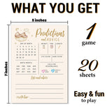 Baby Predictions For Baby Shower Advice Cards - 20 Pcs Bear Baby Shower Games For Boy Or Girl - Fun Gender Reveal Activity For New Parents