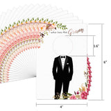 Floral Bridal Shower Games - Who Has The Groom Scratch Off Celebrity Cards Tickets For 48 Guests - Funny Bachelorette Party Games Ideas - Rose Gold White