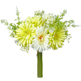 12-Pack Artificial Daisy Bouquet With Wildflowers For Table Centerpieces, Realistic Silk Spring Flowers In Green & White, Ready-To-Arranged Home Decor