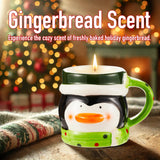 12Oz Christmas Scented Candle In Penguin Mug - Holiday Cookie Scent, Stocking Stuffers For Women Teen Girls, Christmas Gifts For Adults
