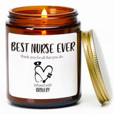 Nurse Gift For Women,Best Nurse Ever Candle, Thanksgiving Funny Gift For Nurse Week Appreciation Graduation Retirement,Christmas Nurse Practitioner, Rn Gifts For Women,Sandalwood Sectend Candle,7Oz