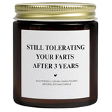 -Funny Anniversary Vanilla Scented 9Oz Soy Candle, Funny Couples Gift, Husband Wife Anniversary Present, Hand-Poured Vegan Candle For Him Or Her, Relationship Humor Gift (3 Years)