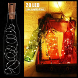 30 Pack Wine Bottle Lights With Cork - Cork Bottle Lights Battery Operated 6.6Ft Silver Wire 20 Leds,Fairy Lights For Ch