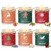 6 Pcs Christmas Candles Gifts Bulk Scented Candle Jars For Coworkers Women Aromatherapy Candles For Home Xmas Birthday Gifts Yoga(Bright Style)