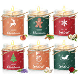 6 Pcs Christmas Candles Gifts Bulk Scented Candle Jars For Coworkers Women Aromatherapy Candles For Home Xmas Birthday Gifts Yoga(Bright Style)