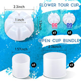 7 Pcs Paint Pouring Supplies Multi Channel Split Cups For Paint Pouring Acrylic Flower Open Tool Supplies For Fluid Art Diy Making Resin Acrylic Drawing Accessories, White
