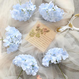 Hydrangea Artificial Flowers -12 Pcs Realistic Fake Hydrangea Silk Flowers With Stems Faux Hydrangea Flowers Heads For Office Home Party Wedding Centerpiece Diy Floral Decor(Sky Blue)