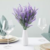 Artificial Lavender Flower Stems - Weather Resistant Artificial Flowers For Outdoors - Realistic Blooms For Wedding Centerpiece - Flexible Stems For Door Wreaths - Pack Of 12, 14" H