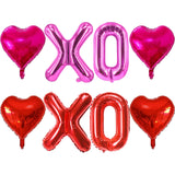 8Pcs Valentines Day Decorations - 18 Inch Red Heart Balloons And Rose Red Heart Shaped Balloons - Valentine Balloon For Romantic Special Night Party Supplies - Valentines Day Party Decorations