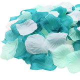 900Pcs Teal Mint White Mixed Silk Rose Flower Petals Table Confetti Sprinkles Mermaid Beach Party Wedding Baby Shower Centerpieces Favor Vase Filler Aisle Flower Girl Decoration
