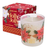 Christmas Scented Candle - 6Oz Soy Wax Candle, Holly Jolly Decorations For Women, Infused With Citrus & Pine Aroma - Exquisite Red & Gold Gift Box Packaged For Christmas Holiday Season Gift