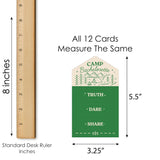 Big Dot of Happiness Camp Bachelorette Truth, Dare, or Share Pull Tabs Game, Cabin Glamping Bachelorette Party Game Pickle Cards - Set of 12