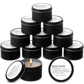 12 Pcs Best Team Gifts Candles Bulk 3 Oz Thank You Soy Wax Jar Scented Candles Thank You Team Party Favor Employees Appreciation Gifts For Teacher Nurse Student Coworker(Black)