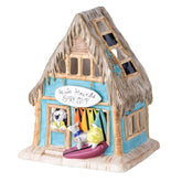 Blue Sky Ceramics Hula Hounds Surf Shop Candle House, Multi (18222)