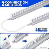 4 Pack 22W UV LED Blacklight Bar 4FT T5 Integrated Fixture with Switch for Glow Parties Halloween Decor