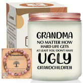 Grandma Gifts - Grandma Christmas Birthday Mothers Day Gifts From Grandchild, Granddaughter, Grandson - First-Time Grandmas Gift - Funny Lavender Scented Candle